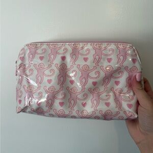 Lovely Monkey Large Makeup Bag in Pale Pink